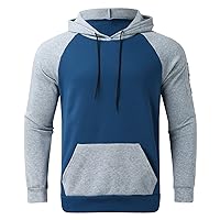 Hoodies For Men,Men's Novelty Color Block Pullover Fleece Hoodie Long Sleeve Casual Drawstring Pocket Sweatshirt