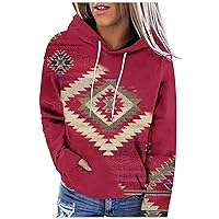 Womens Clothing Fall 2023 Women's Printed Loose Hooded Long Sleeve Stitching Pullover Sweatshirt