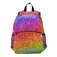 ALAZA Multicolor Glitter Rainbow Gradient Backpack School Daypack Harness Safety with Removable Tether