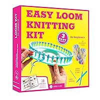 BeKnitting Learn to Knit Loom Kit - DIY Arts & Crafts w/Round Loom, Yarn, Crochet Hook, & Pen | for Kids & Adults | Weaving