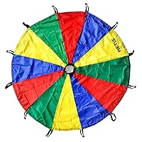 METIS Kids Parachute [6ft - 30ft] - Playground Equipment [6 Sizes] | Parachute for Kids | Kids Outdoor Play Equipment | Outdoor Games & Activities | Carry Bag Included