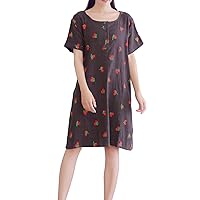Women's Casual Loose Embroidered Midi Summer Cotton Dresses