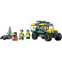LEGO 40582 City 4x4 Off-Road Ambulance Rescue Limited Edition 2023 Set 6+ 162 Pieces with Cool Off-Road Vehicle and 3 Minfigures, Yellow Green and Red as Main Colours