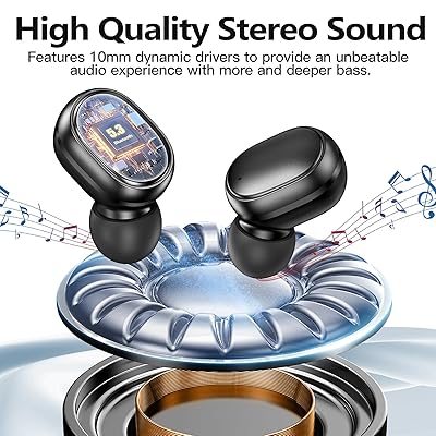 ATGOIN Bluetooth 4.1 Magnetic Wireless Sports Earphones W/Mic HD Stereo  Sweatproof in Ear Earbuds Noise Cancelling - Black 