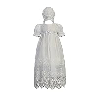 White Embroidered Tulle Lace Christening Baptism Gown