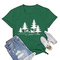 Funny Graphic Women Skinny Pine Tree Shirt Summer Hiking Camping Athletic Tees Nature Casual Comfy Clothes