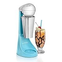 Nostalgia Two-Speed Electric Milkshake Maker and Drink Mixer, Includes 16-Ounce Stainless Steel Mixing Cup & Rod, Blue