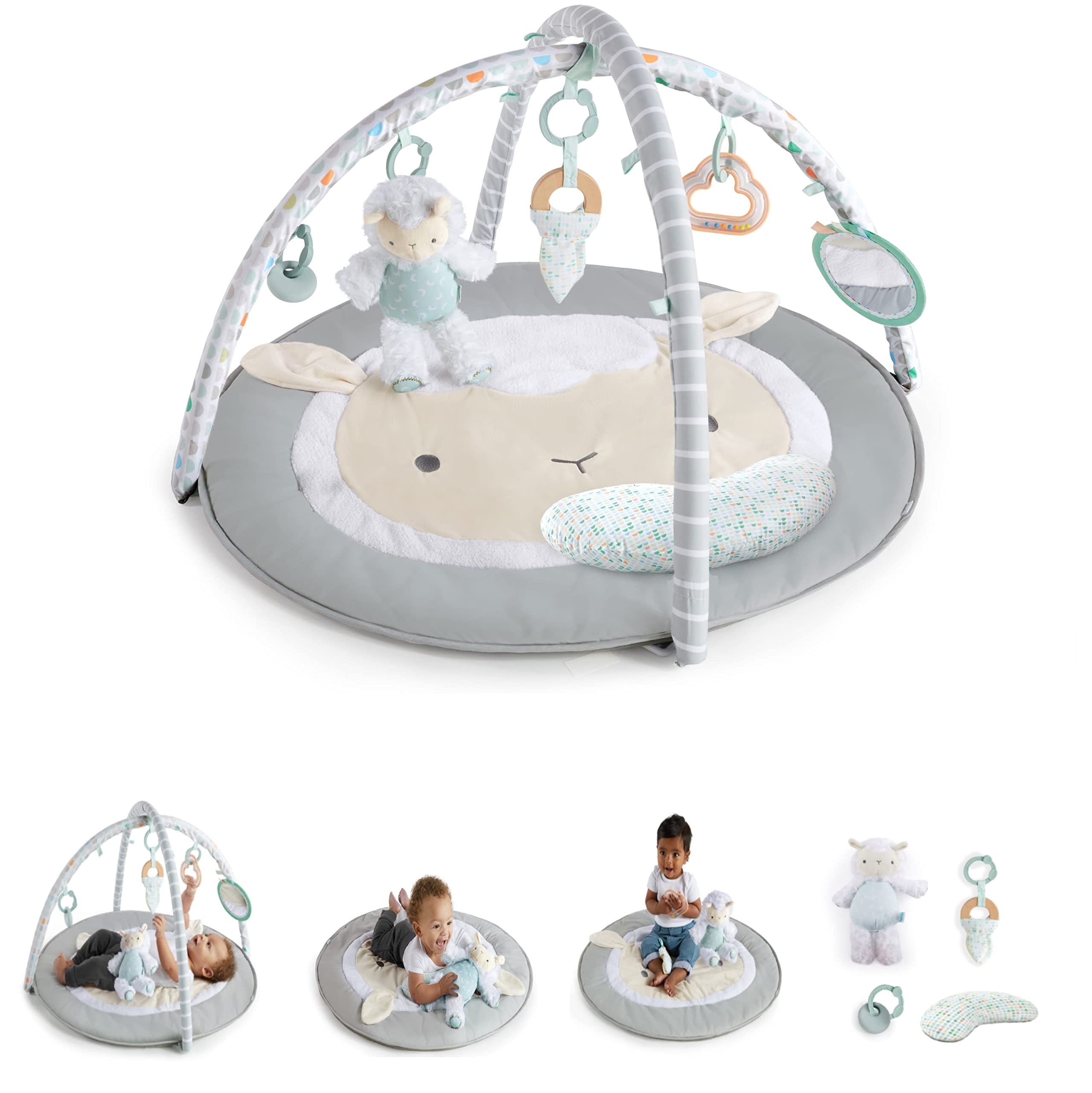 Ingenuity Sheppy’s Spot Ultra Plush Baby Activity Gym & Tummy Time Mat, Newborn and up - Corrie