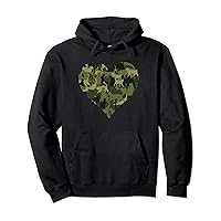 Cute Cat Camouflage in Green Pullover Hoodie