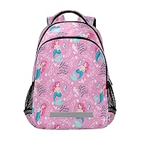 Mermaid Cartoon Pink Backpacks Travel Laptop Daypack School Book Bag for Men Women Teens Kids