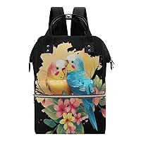 Budgie Parakeet Lovebird Diaper Bag Backpack Travel Waterproof Mommy Bag Nappy Daypack