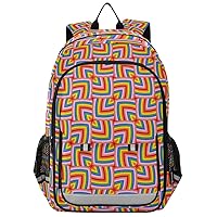 ALAZA Abstract Modern Rainbow Color Geometric Backpack Bookbag Laptop Notebook Bag Casual Travel Daypack for Women Men Fits15.6 Laptop