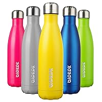 Insulated Water Bottles -17oz/500ml -Stainless Steel Water bottles, Sports water bottles Keep cold for 24 Hours and hot for 12 Hours,BPA Free water bottles,Goldenrod