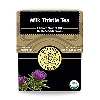 Buddha Teas Organic Milk Thistle Tea - OU Kosher, USDA Organic, CCOF Organic, 18 Bleach-Free Tea Bags
