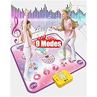 Dance Mat for Kids Ages 3-12 with 9 Game Modes, Double PK Mode, with LED Lights, Adjustable Volume, Built-in Music, Christmas Birthday Toys Gifts for 3 4 5 6 7 8+ Year Old Girls​