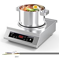 Commercial Induction Cooktop,Professional Induction Cooktop, 5000W Hot Plate with LCD Touch control 4 Hours Timer, 16 Power Levels,Auto-Shut-Off,Induction stove top 220-240V