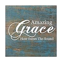 Wood Sign Amazing Grace How Sweet The Sound Inspirational Rustic Wood Home Sign with Rope Motivational Wooden Wall Plaque Wall Sign for Patio Patio Decor 12 Inch