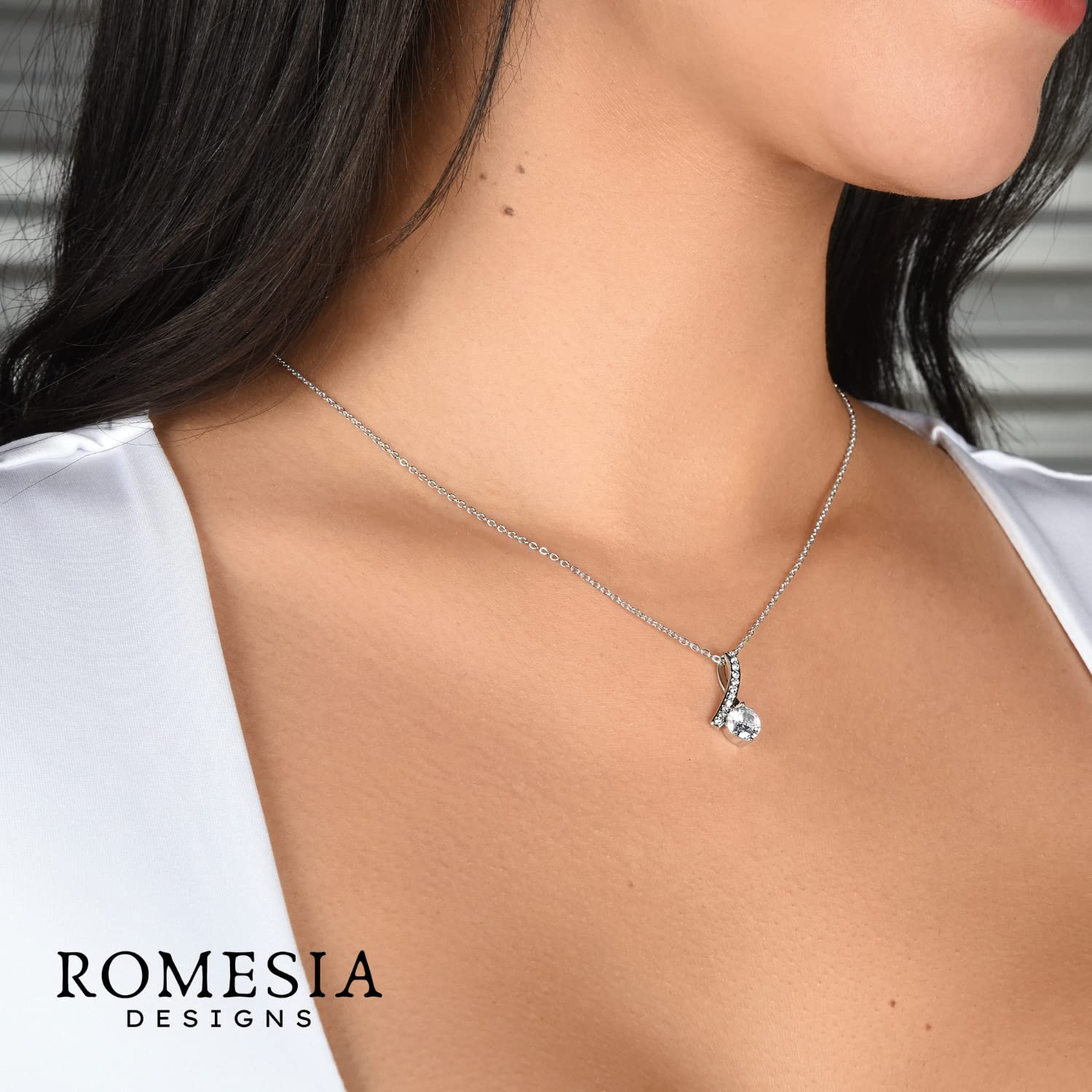 ROMESIA To My Soulmate Necklace For Women. Necklace for Girlfriend or To My Wife Necklace, Necklaces for Women Select 14k White Gold finish, 18K Yellow finish or Rose Gold Finish. Gifts for Girlfriend Romantic.