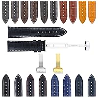 17-24mm Leather Watch Band Strap Deployment Clasp Compatible with Rolex #1