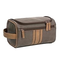 Vancase Toiletry Bag for Men Vintage Leather Dopp Kit Hanging Shaving Bag Portable Bathroom Shower Organizer for Travel Accessories