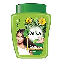 Vatika Naturals Hair Mask - Intensive Moisturizing Solution with Natural Ingredients - Revitalize and Nourish Your Mane - Rejuvenating Formula for Strong, Silky, and Smooth Hair - Cactus (500g)