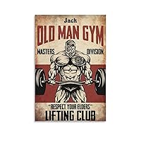 Weightlifting Wall Art, Senior Gym Respect Elders Weightlifting Retro Poster, Man Cave Extreme Sport Canvas Painting Wall Art Poster for Bedroom Living Room Decor 08x12inch(20x30cm) Unframe-style