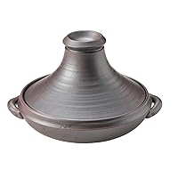 Saji Pottery 33-60 Tajin Pot, Brown, 10.4 inches (26.5 cm), Banko Ware Tajin Pot, Large, Nanban