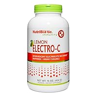 NutriBiotic - Lemon Electro-C, Vitamin C & Electrolyte Powder, 16 OZ | 850 Mg Vitamin C Per Serving | Effervescent Electrolyte Recharge | Buffered & Highly Soluble | Free of Calories, Gluten & Non-GMO