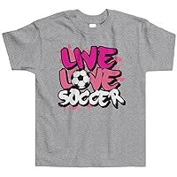 Threadrock Little Girls' Live Love Soccer Toddler T-Shirt