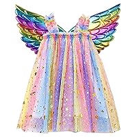 Girls Christmas Sweater Dress Toddler Girls Sleeveless Rainbow Tie Dyed Star Sequin Tulle Baby Girl Dress Rainbow