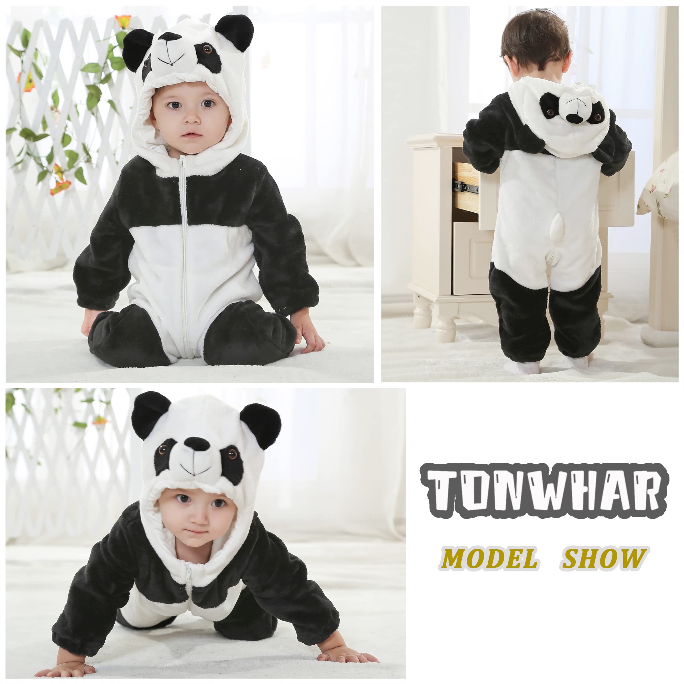 TONWHAR Unisex-Baby Animal Onesie Costume Cartoon Animal Outfit Homewear Kids' One-Piece Rompers