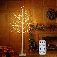 Lighted Birch Tree, 5FT 320 LED Fairy Tree Lights, 4 Lighting Modes Artificial Tree Lights for Christmas Holiday Indoor Outdoor Home Decoration Warm White