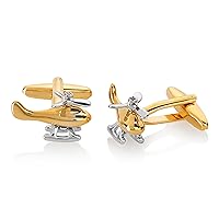 Men's Two-Tone Helicopter Spinning Propeller Cuff Links