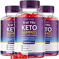 (3 Pack) Real Vita Keto Gummies - Real Vita ACV Keto Gummies for Weight Loss Management Wellness Support Advanced Formula Apple Cider Vinegar Plus Gomita Gummy (180 Gummies)