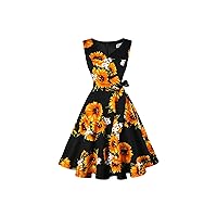 Dressever Women's 50s 60s Vintage Sleeveless Cocktail Party Dress