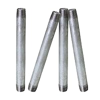 OQHM1412-4 Pre Cut Industrial Steel Nipple Pipe Malleable Connectors, Used To Build Vintage Furniture, Fits Quarter Inch Threaded Pipes and Fittings, 1/4'' x 12