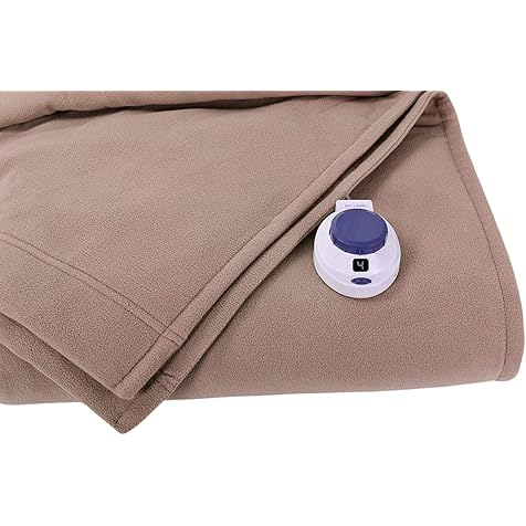King Micro-Fleece Heated Blanket - Luxuriously Warm & Soft Electric Blanket, Patented Low-Voltage Technology (Beige, King)