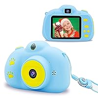 Kids Digital Camera, Children's Video Camera Recorder Shockproof, Best Birthday Gifts for 3-8 Year Olds Girls Boys (32GB),Blue