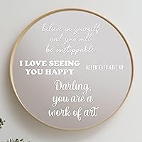 White Motivational Mirror Decals - Set of 4 Inspiring Quotes Wall Decals for Bathroom Mirror Bedroom Kitchen Dorm Apartment Wall Stickers