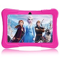 Kids Tablet, 7 inch Android Tablet for Kids, Quad-core 32GB ROM, Toddler Tablets with Bluetooth, WiFi, FM Parental Control, Dual Camera, GPS,Shockproof Case, Kids App Pre-Installed (Rose Red)