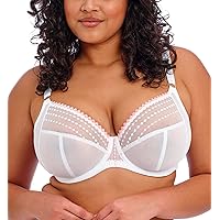 Elomi Women's Matilda Plunge Bra. Three-Piece Cups Sheer Mesh Cups Side Support Panels Moveable J-Hook for Racerback DD+ Bras