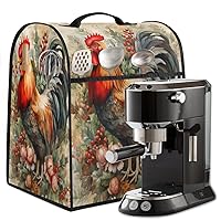 Kitchen Aid Mixer Covers for Stand Mixer Retro Flower Rooster Blender Dust Cover with 3 Pockets Stand Mixer Cover Small Appliance Dust Cover Coffee Machine Dust Cover