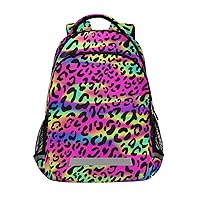 ALAZA Rainbow Leopard Print Cheetah Neo Backpack Purse for Women Men Personalized Laptop Notebook Tablet School Bag Stylish Casual Daypack, 13 14 15.6 inch