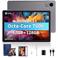 Android 13 Tablet, 10 inch Tablets with Case, Stylus, 12GB RAM 128GB ROM 1TB Expand, Octa Core Processor, 6000mAh, 2.4G/5G WiFi, GPS, FM, Dual Camera, FHD Touch Screen (Blue)