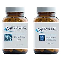 Metabolic Maintenance 2-Product Set with L-Methylfolate 5mg - Active Folate (L-5-MTHF), Mood Support (90 Capsules) + BioMaintenance 50 Billion CFU Probiotic, Immune Support (60 Capsules)