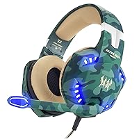 VersionTECH. Gaming Headset for Xbox One（Adapter Needed）, PS4, PC, Updated Surround Stereo Gaming Headphones with Noise Cancelling Mic, LED Lights for Nintendo Switch（Audio）, Gameboy, Computer Laptop
