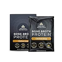 Ancient Nutrition Bone Broth Protein Powder, Chicken Soup Packets, Grass-Fed Chicken and Beef Bone Broth Powder, 15g Protein Per Serving, Supports a Healthy Gut, 7 Ct