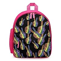 Sign of Peace (Rainbow Hand) Travel Backpack Casual Daypack Lightweight Shoulder Bag with Adjustable Shoulder Straps