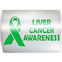 Liver Cancer AWARENESS Green Ribbon - PICK YOUR COLOR & SIZE - Vinyl Decal Sticker D