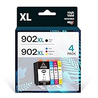902XL Ink Cartridge Combo Pack Compatible for HP 902XL Ink Work for HP Officejet Pro 6978 6962 6968 6970 6960 Printers (BCMY,4 XL Pcak)